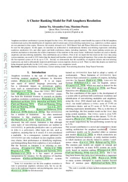 A Cluster Ranking Model for Full Anaphora Resolution