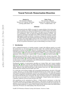 Neural Network Memorization Dissection