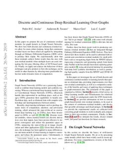 Discrete and Continuous Deep Residual Learning Over Graphs