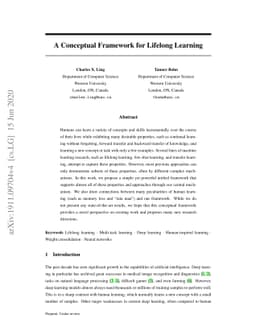 A Conceptual Framework for Lifelong Learning