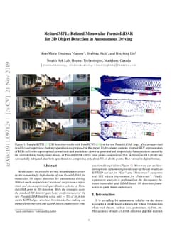RefinedMPL: Refined Monocular PseudoLiDAR for 3D Object Detection in
  Autonomous Driving