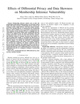 Effects of Differential Privacy and Data Skewness on Membership
  Inference Vulnerability