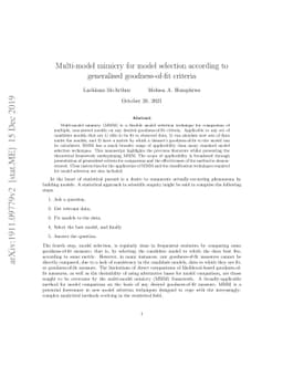 Multi-model mimicry for model selection according to generalised
  goodness-of-fit criteria
