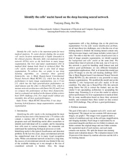 Identify the cells' nuclei based on the deep learning neural network