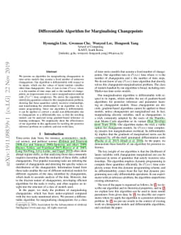 Differentiable Algorithm for Marginalising Changepoints