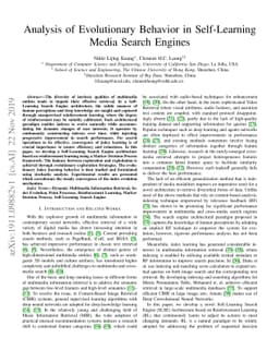 Analysis of Evolutionary Behavior in Self-Learning Media Search Engines