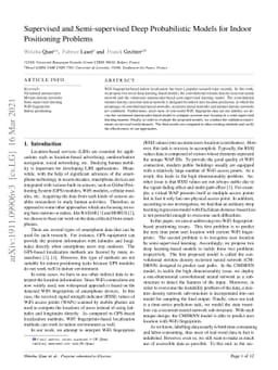 Supervised and Semi-supervised Deep Probabilistic Models for Indoor
  Positioning Problems