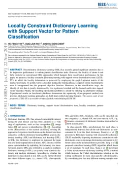 Locality Constraint Dictionary Learning with Support Vector for Pattern
  Classification