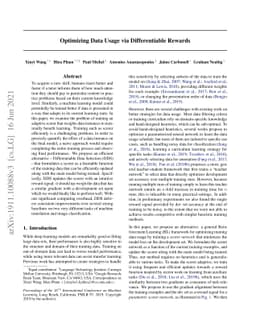 Optimizing Data Usage via Differentiable Rewards