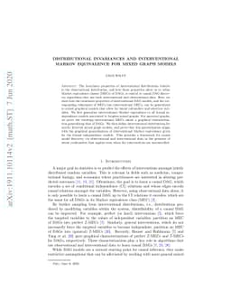 Distributional Invariances and Interventional Markov Equivalence for
  Mixed Graph Models