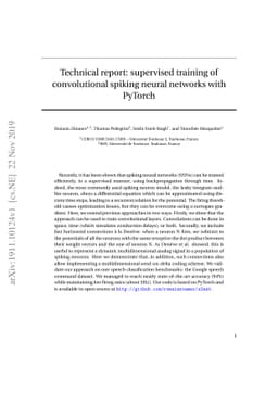 Technical report: supervised training of convolutional spiking neural
  networks with PyTorch
