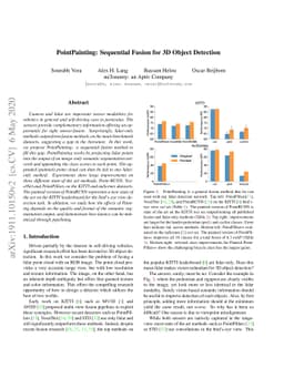 PointPainting: Sequential Fusion for 3D Object Detection