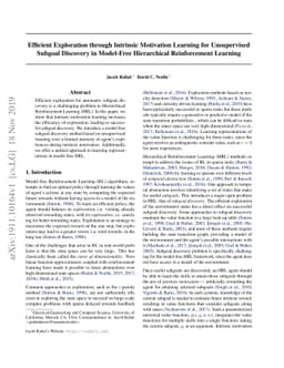 Efficient Exploration through Intrinsic Motivation Learning for
  Unsupervised Subgoal Discovery in Model-Free Hierarchical Reinforcement
  Learning