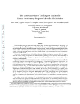 Linear Consistency for Proof-of-Stake Blockchains