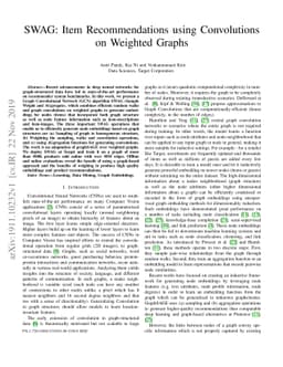 SWAG: Item Recommendations using Convolutions on Weighted Graphs