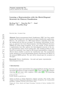 Learning a Representation with the Block-Diagonal Structure for Pattern
  Classification