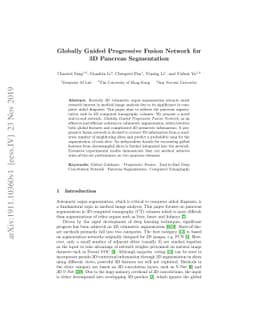 Globally Guided Progressive Fusion Network for 3D Pancreas Segmentation