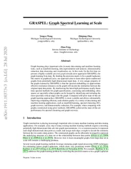 GRASPEL: Graph Spectral Learning at Scale