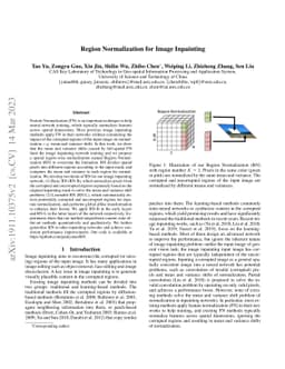 Region Normalization for Image Inpainting