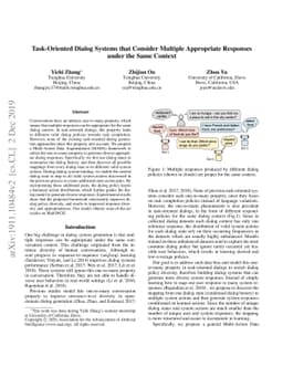 Task-Oriented Dialog Systems that Consider Multiple Appropriate
  Responses under the Same Context