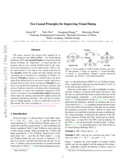 Two Causal Principles for Improving Visual Dialog