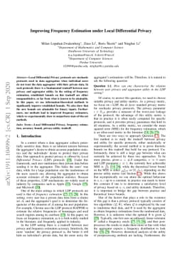 Improving Frequency Estimation under Local Differential Privacy