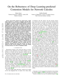 On the Robustness of Deep Learning-predicted Contention Models for
  Network Calculus