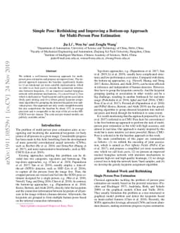 Simple Pose: Rethinking and Improving a Bottom-up Approach for
  Multi-Person Pose Estimation