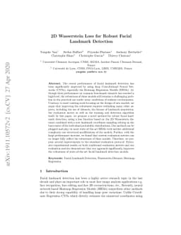 2D Wasserstein Loss for Robust Facial Landmark Detection