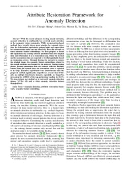 Attribute Restoration Framework for Anomaly Detection