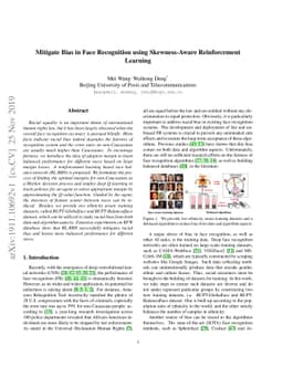 Mitigate Bias in Face Recognition using Skewness-Aware Reinforcement
  Learning