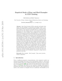 Empirical Study of Easy and Hard Examples in CNN Training