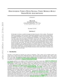 Discovering topics with neural topic models built from PLSA assumptions