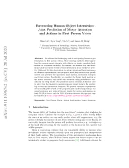 Forecasting Human-Object Interaction: Joint Prediction of Motor
  Attention and Actions in First Person Video