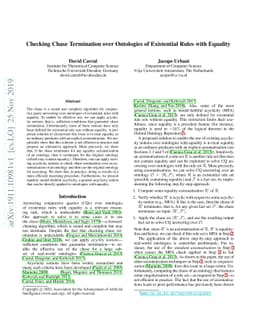 Checking Chase Termination over Ontologies of Existential Rules with
  Equality