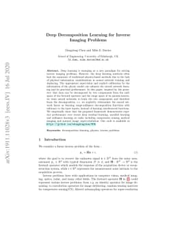 Deep Decomposition Learning for Inverse Imaging Problems