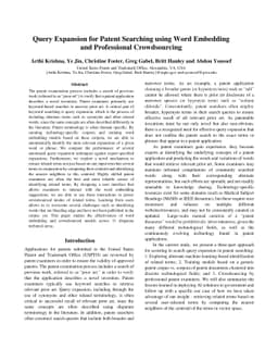 Query Expansion for Patent Searching using Word Embedding and
  Professional Crowdsourcing