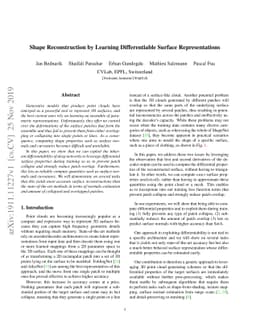 Shape Reconstruction by Learning Differentiable Surface Representations