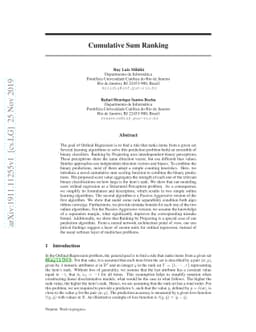 Cumulative Sum Ranking