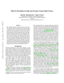 Effective Decoding in Graph Auto-Encoder using Triadic Closure