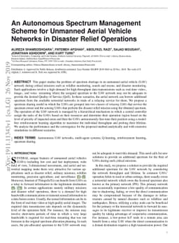 An Autonomous Spectrum Management Scheme for Unmanned Aerial Vehicle
  Networks in Disaster Relief Operations