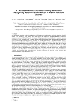 A Two-stream End-to-End Deep Learning Network for Recognizing Atypical
  Visual Attention in Autism Spectrum Disorder