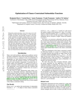 Optimization of Chance-Constrained Submodular Functions