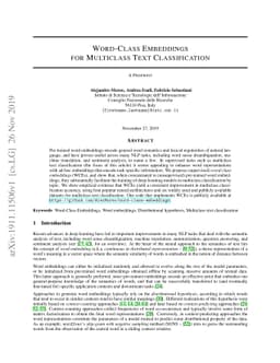 Word-Class Embeddings for Multiclass Text Classification