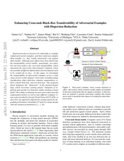 Enhancing Cross-task Black-Box Transferability of Adversarial Examples
  with Dispersion Reduction