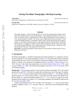 Solving Traveltime Tomography with Deep Learning