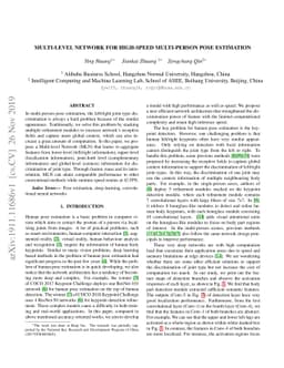 Multi-Level Network for High-Speed Multi-Person Pose Estimation