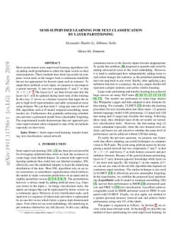 Semi-Supervised Learning for Text Classification by Layer Partitioning
