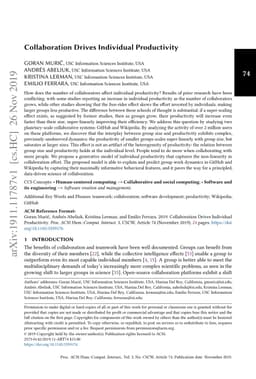 Collaboration Drives Individual Productivity