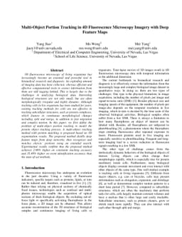 Multi-Object Portion Tracking in 4D Fluorescence Microscopy Imagery with
  Deep Feature Maps